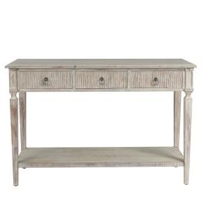 Preferred Oceanside White Washed Console Tables For Luxen Home 31.63 In (View 5 of 15)