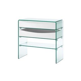 Preferred Square High Gloss Console Tables Inside Shop Casabianca Home Il Vetro Collection High Gloss White (View 13 of 15)