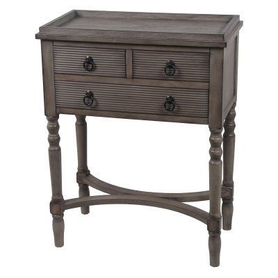 Privilege International 3 Drawer Console Table With Framed With Latest Smoke Gray Wood Console Tables (View 13 of 15)