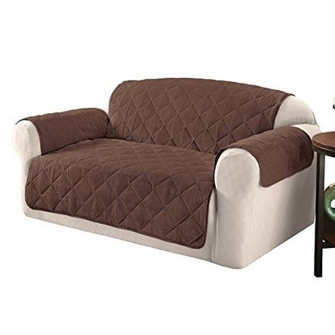 Quilted Suede Furniture Protector Cover Chocolate Sofa With Regard To Recent Cocoa Console Tables (View 8 of 15)