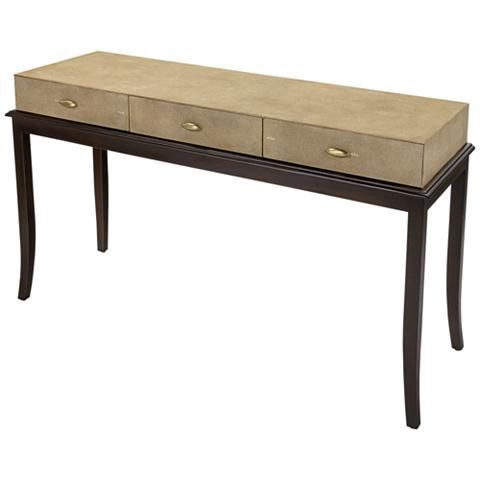 Recent Faux Shagreen Console Tables In Tropez Faux Shagreen Stingray Skin 3 Drawer Console Table (View 1 of 15)