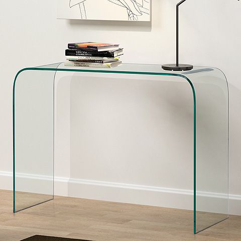 Recent Glass Console Tables With Modern Clear Glass Console Table (View 2 of 15)