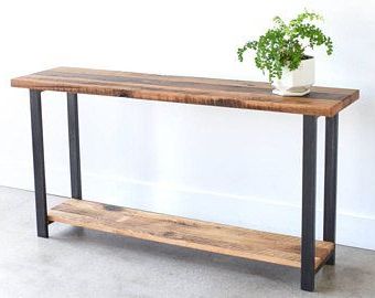 Reclaimed Wood Console Table With Lower Shelf / Entryway For Fashionable Smoked Barnwood Console Tables (View 5 of 15)
