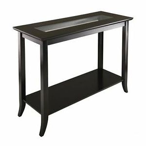 Rectangular Glass Top Console Tables Throughout Well Liked Winsome Wood 92450 Genoa Rectangular Console Table With (View 2 of 15)