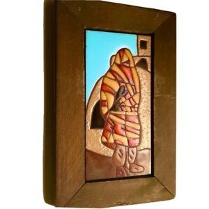 Retro Wood Wall Art Within Preferred Vintage 1977 Art Tile Wood Framed Southwestern Handpainted (View 4 of 15)