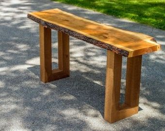 Rustic Walnut Wood Console Tables Intended For Favorite Live Edge Slab Console Table Black Walnut With Industrial (View 14 of 15)