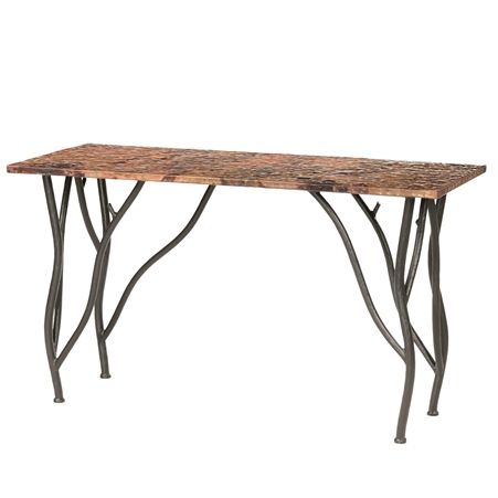 Rustic Walnut Wood Console Tables With Regard To Newest Rustic Wrought Iron Woodland Console Table (View 5 of 15)