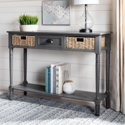 Safavieh Bela Grey Console Table Amh5735A – The Home Depot Intended For Preferred Gray Driftwood Storage Console Tables (View 4 of 15)