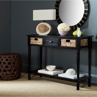 Safavieh Christa Distressed Black Console Storage Table With Latest Black And White Console Tables (View 15 of 15)