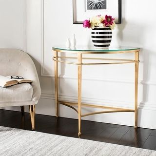 Safavieh Couture High Line Collection Baur Antique Gold For Current Gold And Clear Acrylic Console Tables (View 13 of 15)