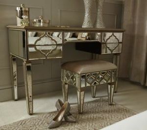 Sahara Antique Gold Mirrored Glass 5 Drawer Console With Most Current Antique White Black Console Tables (View 10 of 15)