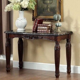Shop Cherry Finish Traditional Console Table – Overstock Within Recent Marble Console Tables Set Of  (View 2 of 15)
