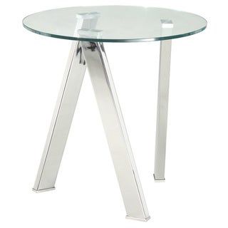 Shop Sunpan 'Ikon' Flato Polished Steel End Table Throughout Famous Polished Chrome Round Console Tables (View 4 of 15)