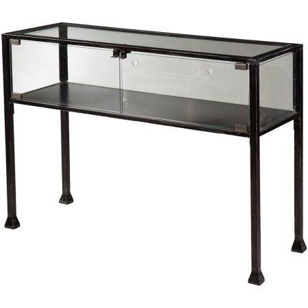 Showcase Terrarium Console Table, Black – Walmart For Widely Used Caviar Black Console Tables (View 5 of 15)