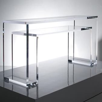 Silver And Acrylic Console Tables With Latest Acrylic Console Table Products Mitered Acrylic Console (View 1 of 15)