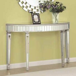 Silver Mirror And Chrome Console Tables With Best And Newest Hallway Entryway Mirrored Mirror Console Sofa Table Stand (View 4 of 15)