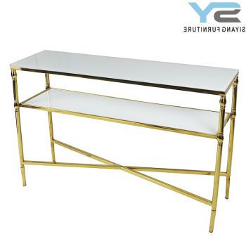 Silver Stainless Steel Console Tables Regarding Newest Hot Selling Stainless Steel Furniture Marble Top Sofa (View 7 of 15)