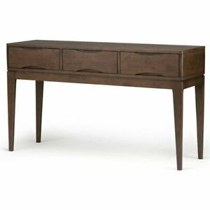 Simpli Home Harper Console Table In Walnut Brown With Trendy Hand Finished Walnut Console Tables (View 1 of 15)