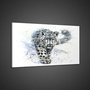 Snow Wall Art Throughout Preferred Snow Leopard Painting Style Mounted Canvas Print Wall Art (View 6 of 15)