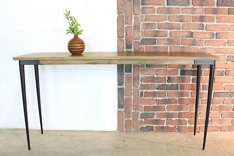Solid Mango Wood Console Table With Industrial Metal Legs In Most Recent Metal Console Tables (View 13 of 15)