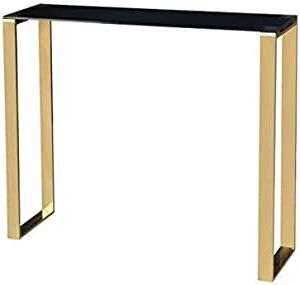 Square Black And Brushed Gold Console Tables In Most Current Amazon: Cortesi Home Remini Narrow Contemporary Glass (View 2 of 15)