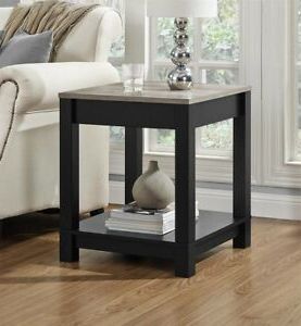 Square Matte Black Console Tables Regarding 2019 Black Matte End Table Rustic/Modern Bedside Night Stand (View 3 of 15)
