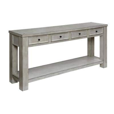 Square Weathered White Wood Console Tables For Fashionable Furniture Of America Alexis 64 In (View 6 of 15)