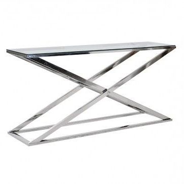 Stainless Steel Console Tables Throughout Most Recent Stainless Steel X Frame Console Table (View 15 of 15)