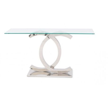 Stainless Steel Console Tables With 2020 Coco Console Table In Polished Stainless Steel With Glass (View 4 of 15)