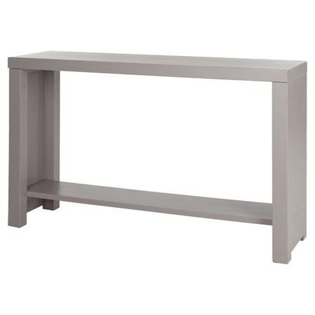 Streamlined Wood Console Table In Grey With A Bottom With Current Smoke Gray Wood Console Tables (View 7 of 15)