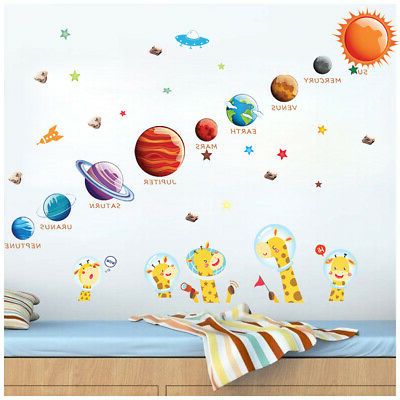 Stripes Wall Art With Trendy Space Solar System Outer Planets Wall Decal Kids Room (View 9 of 15)