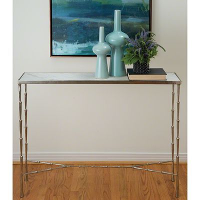 Studio A Spike Console – Antique Nickel W/White Marble In Recent White Marble Console Tables (View 13 of 15)