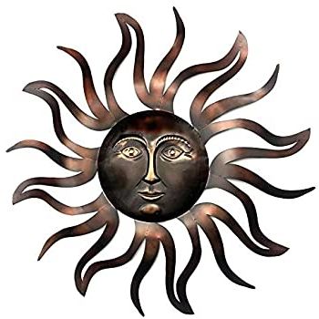 Sun Wall Art For Recent Amazon : Luxe Large Outdoor Copper Sun Wall Art Decor (View 2 of 15)