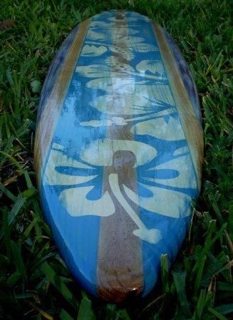 Surfing Wall Art For Most Current Vintage Blue Distress Surfboard Wall Art Solid Wood (View 1 of 15)