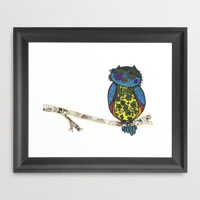 The Owl Framed Art Prints Regarding Preferred Winky Owl Framed Art Printwholeheart Art – $ (View 4 of 15)