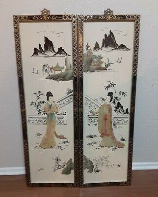 Tokyo Wall Art Pertaining To Famous Rare Vintage Asian Lacquer Wall Panels Art 2 Geisha (View 1 of 15)