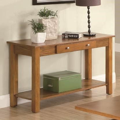 Traditional Oak Wood Rectangle Sofa Table (View 14 of 15)