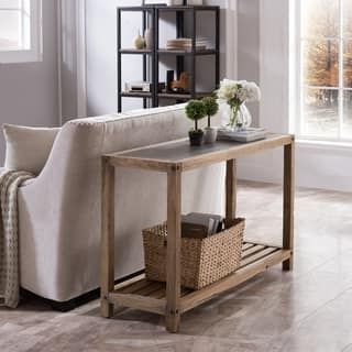 Trendy Harper Blvd Cleirigh Aged Natural And Cement Gray Console In Gray Wash Console Tables (View 15 of 15)