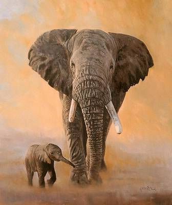 Trendy Sunset Wall Art Intended For Sunset Wall Art – Painting – African Elephantsdavid (View 13 of 15)