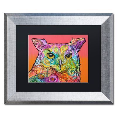 Trendy The Owl Framed Art Prints Pertaining To Trademark Art 'Red Owl' Framed Graphic Art Print Mat Color (View 11 of 15)
