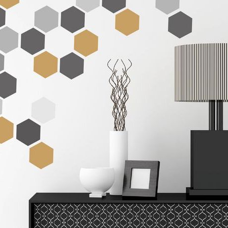 Truu Design Self Adhesive Decorative Hexagon Wall Decals With Latest Hexagons Wall Art (View 11 of 15)