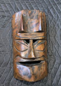 Urban Tribal Wood Wall Art Within Most Current Vintage Wooden Tiki Mask Hand Carved Wall Art Tribal 12" X (View 7 of 15)