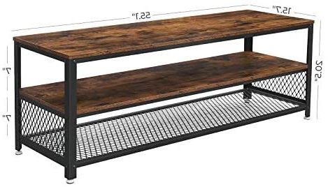 Vasagle Bryce Tv Stand, Lengthened Tv Cabinet, Console Intended For 2019 Rustic Espresso Wood Console Tables (View 2 of 15)
