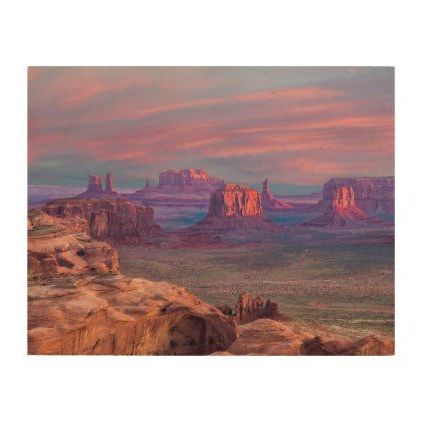View Of Monument Valley From Hunts Mesa Wood Print Within Best And Newest Mountains Wood Wall Art (View 7 of 15)