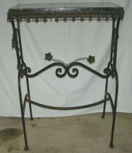 Vintage 1930'S Entrance Hall Wrought Iron Console Table W Intended For Most Current Antique Silver Aluminum Console Tables (View 14 of 15)