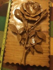 Vintage Carved Wood Wall Decor Rose Stem 3D Flower Wall 11 Inside Fashionable Hexagons Wood Wall Art (View 9 of 15)