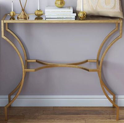 Vintage Console Table Glass Hallway Furniture Narrow With Regard To Most Up To Date Hammered Antique Brass Modern Console Tables (View 12 of 15)