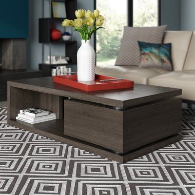 Wade Logan Delwood Coffee Table Color: Pebble Gray With Current Smoke Gray Wood Square Console Tables (View 8 of 15)