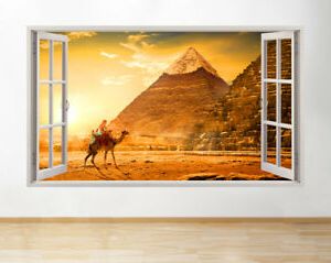 Wall Stickers Egypt Pyramids Camel Desert Smashed Decal 3D Throughout Famous Pyrimids Wall Art (View 5 of 15)