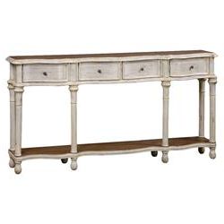 Walnut Wood And Gold Metal Console Tables Throughout 2019 Waller French Antique White Walnut Console Table (View 13 of 15)